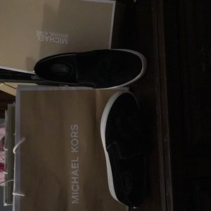 Michael Kors Black Suede Slip-ons